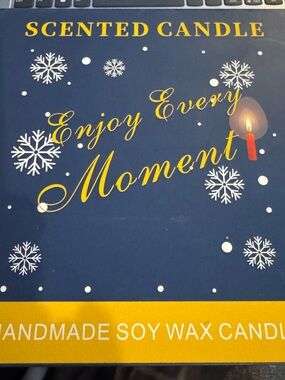 Enjoy Every Moment Blue Scented Candle - Handmade Soy Wax